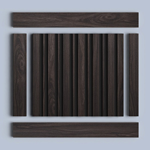 Hiwood Стеновые панели Hiwood цветные LV122 BR395K черный коричневый шоколадный